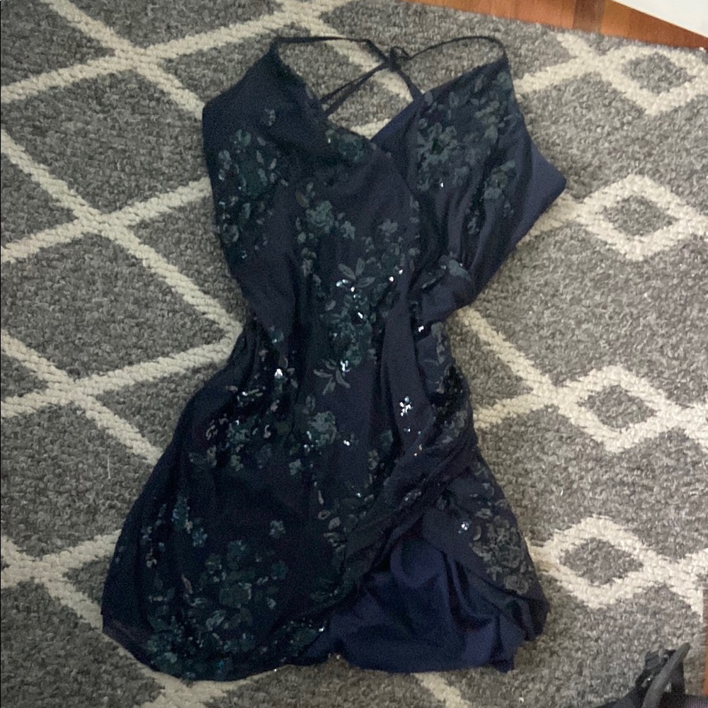 Speechless Blue Asymmetrical Slip Dress